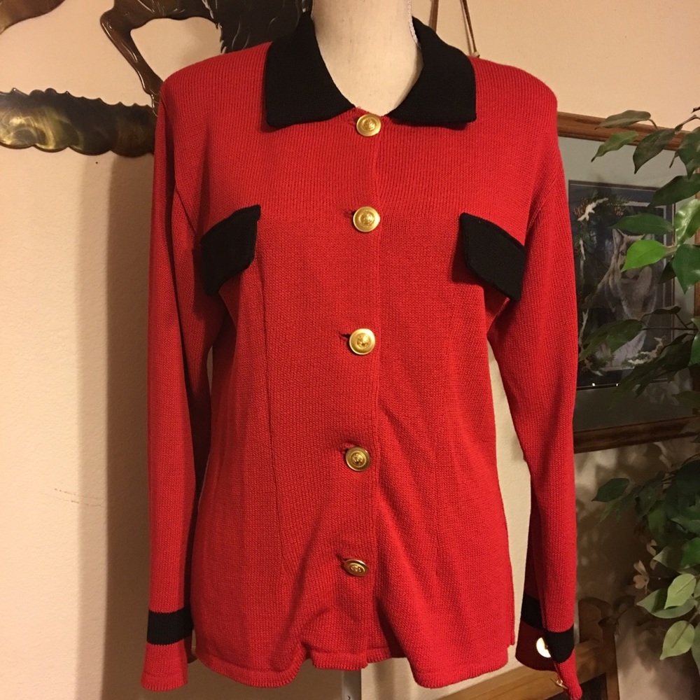 Vintage 80s Tally Ho button front sweater jacket